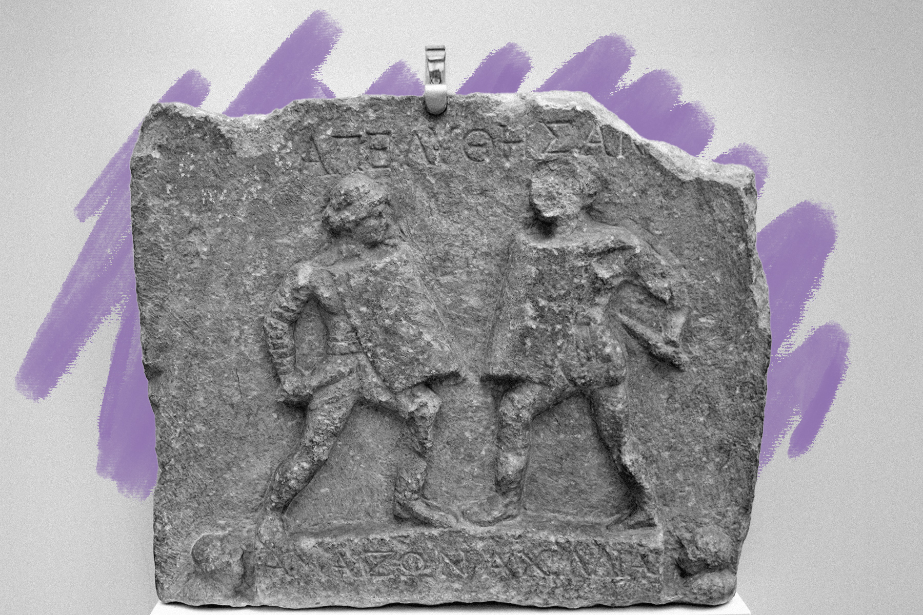 Female gladiators marble sculpture