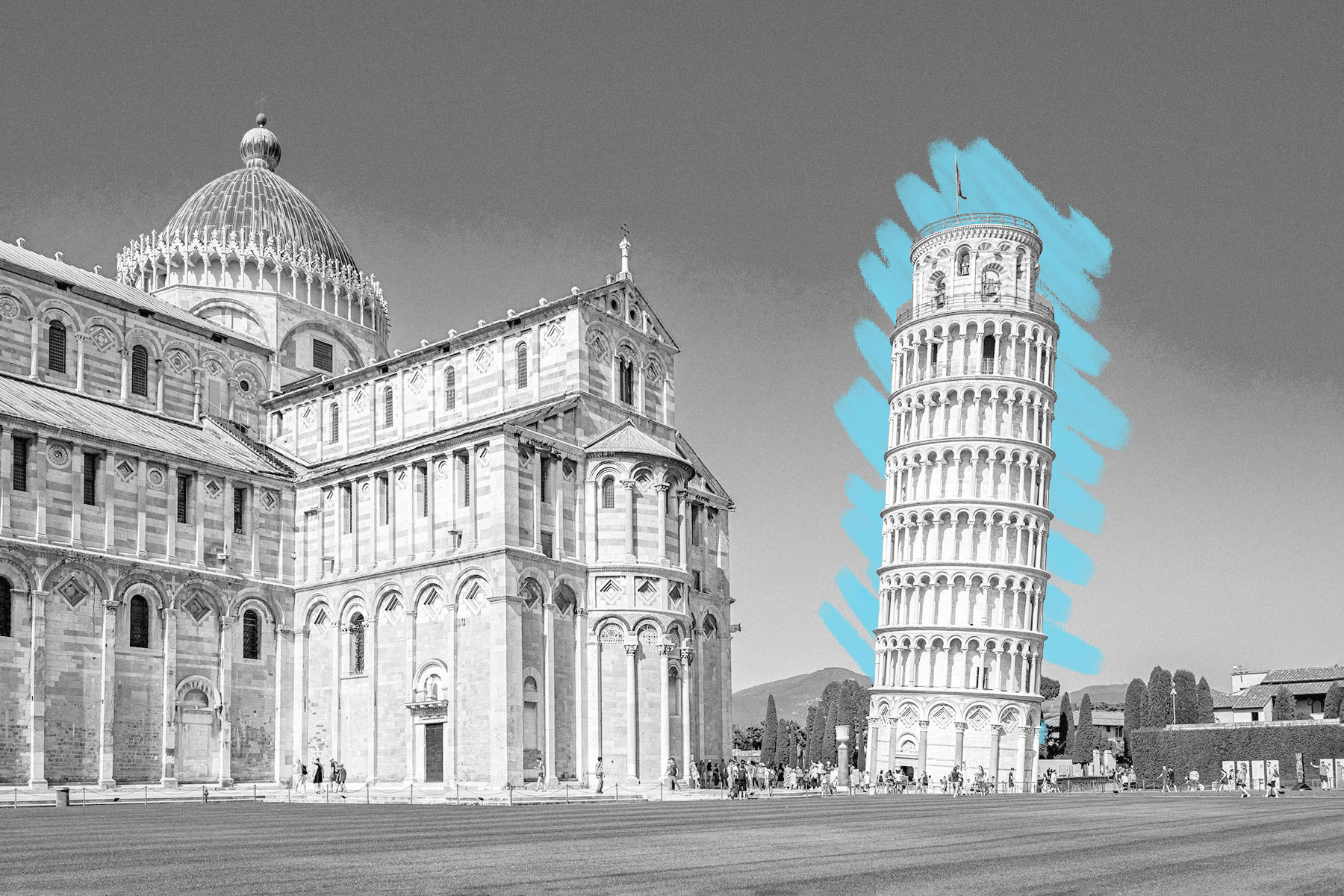 The leaning tower of Pisa