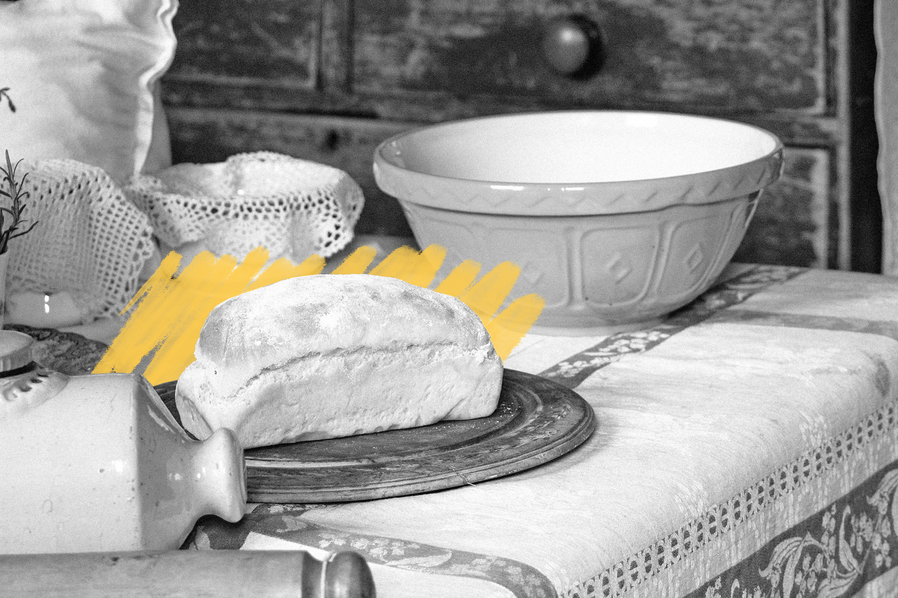 Loaf of bread in Victorian kitchen