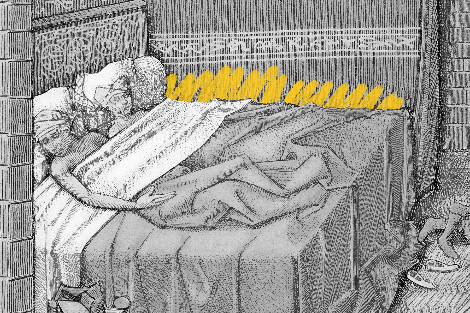 15th-century couple in bed