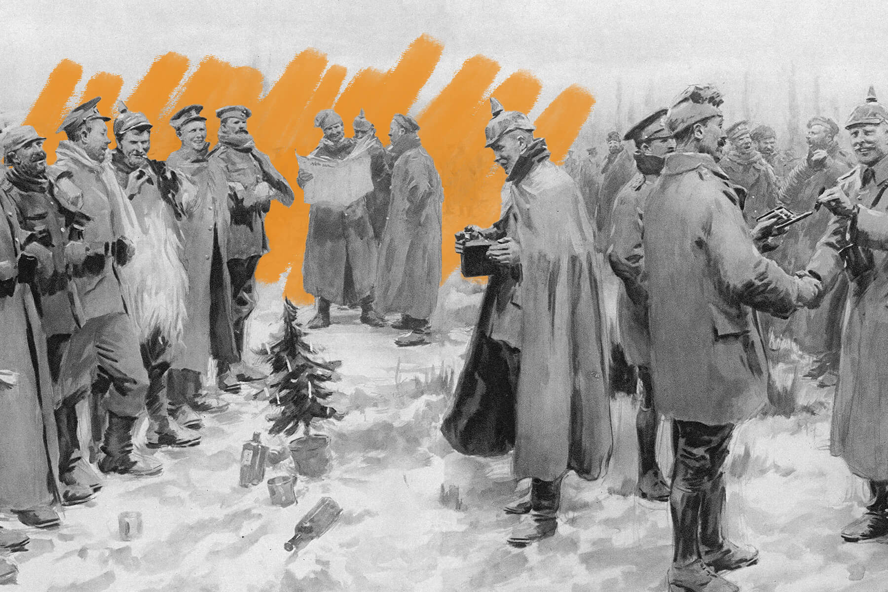 British and German soldiers conversing