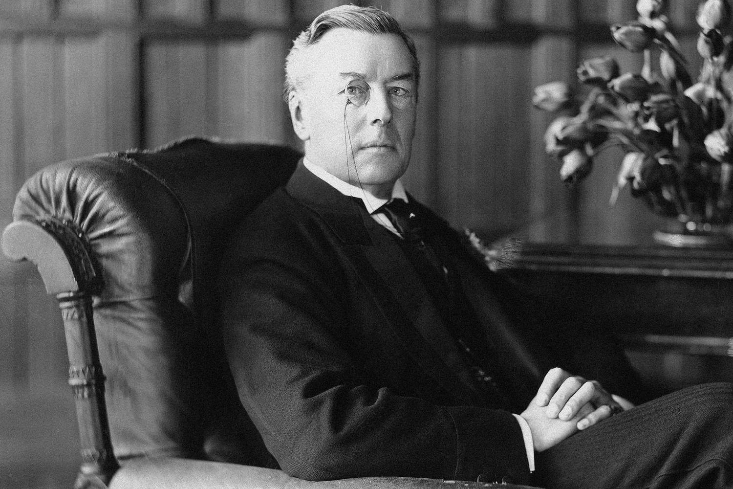 Joseph Chamberlain wearing monocle