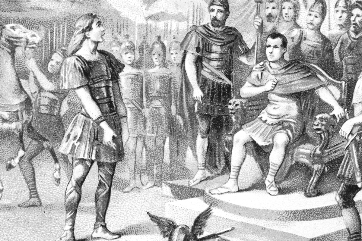 Vercingetorix surrenders to Caesar