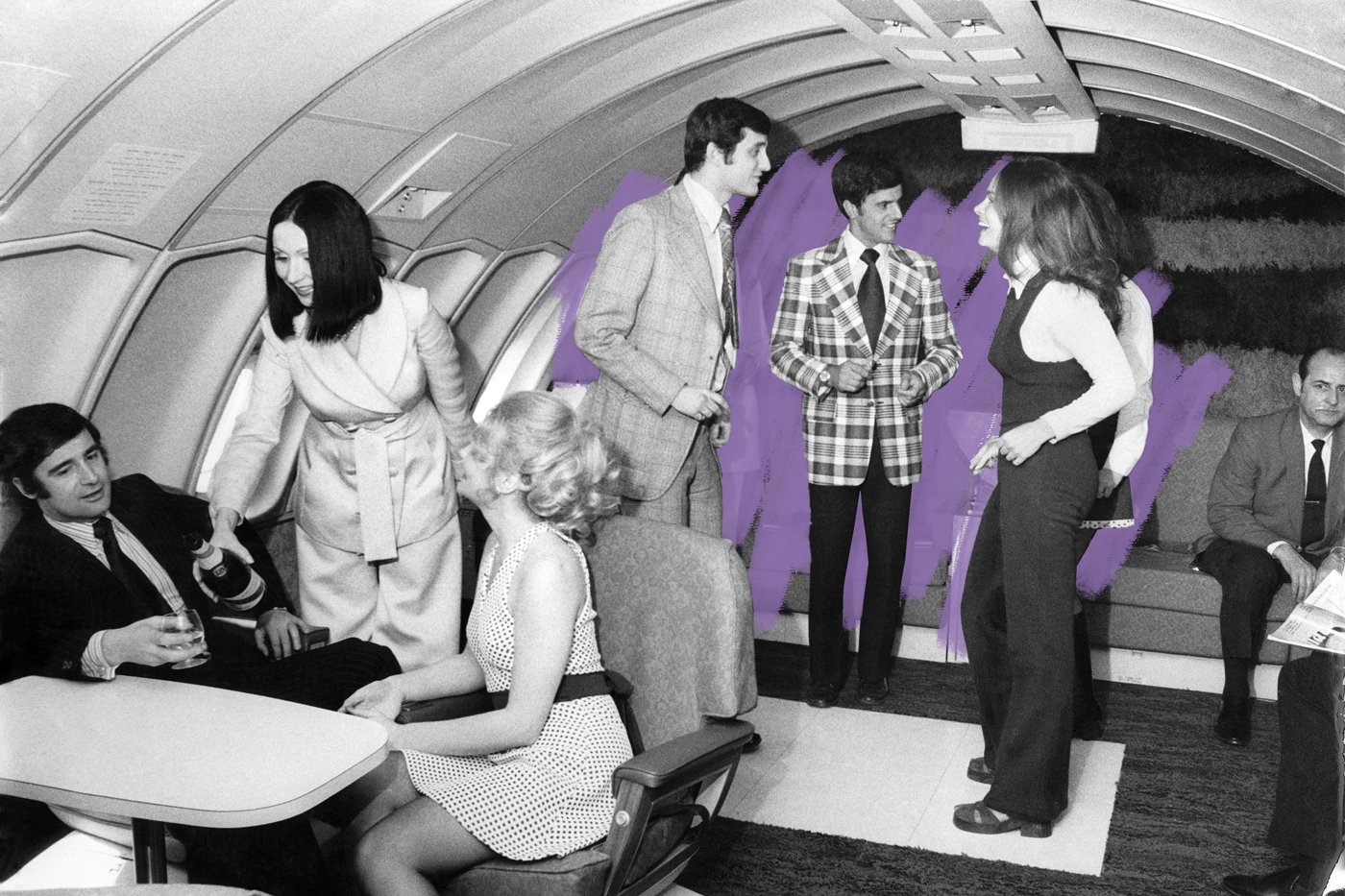 Dance floor on an Air Canada jet in 1972