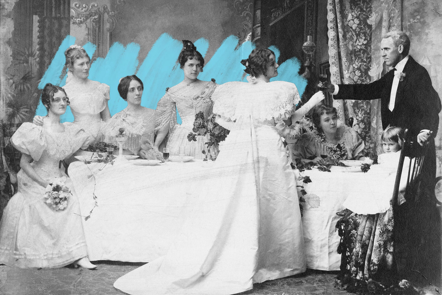 Victorian-era wedding party