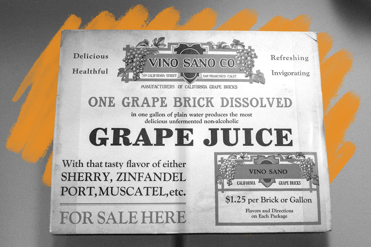 Grape juice brick from Prohibition