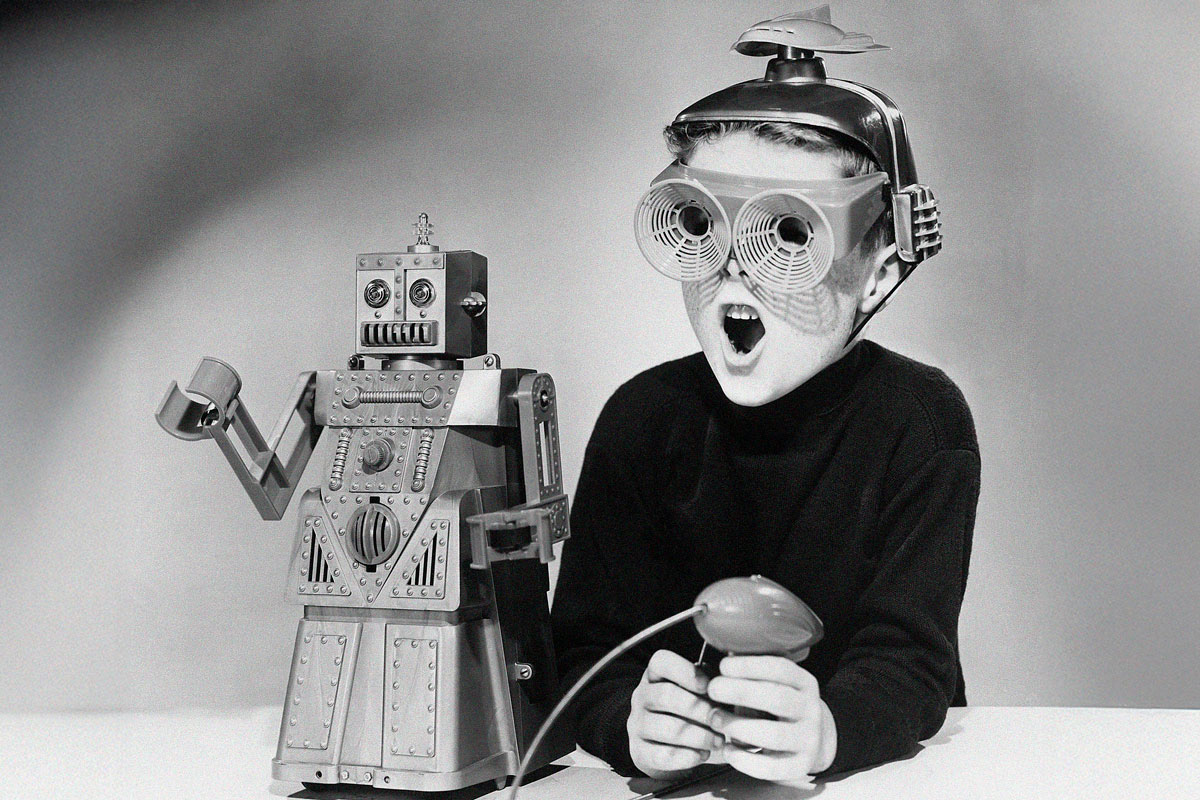 Boy with Robert the Robot