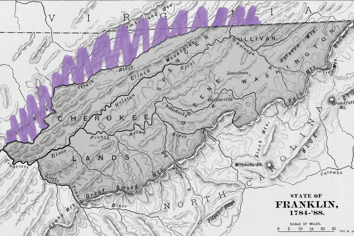 Map of U.S. state Franklin