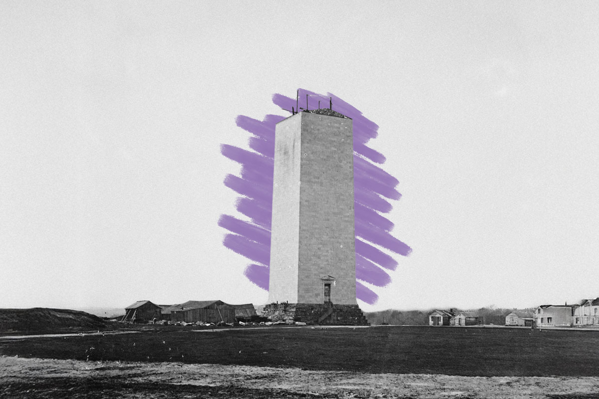 Washington Monument as it stood for 25 years